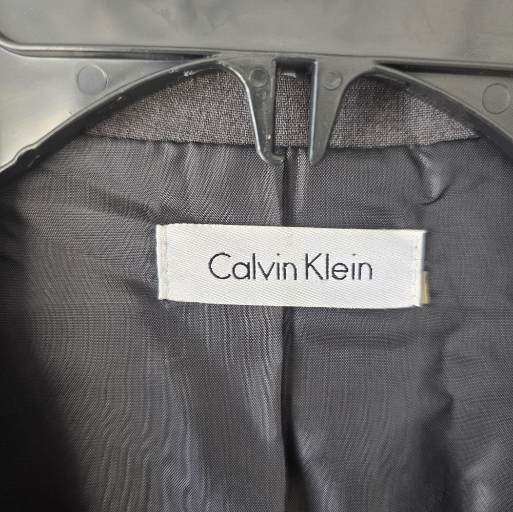Calvin Klein Dress Sz S Gray Button Down Tie Waist Belted Midi Sleeveless - Picture 11 of 12